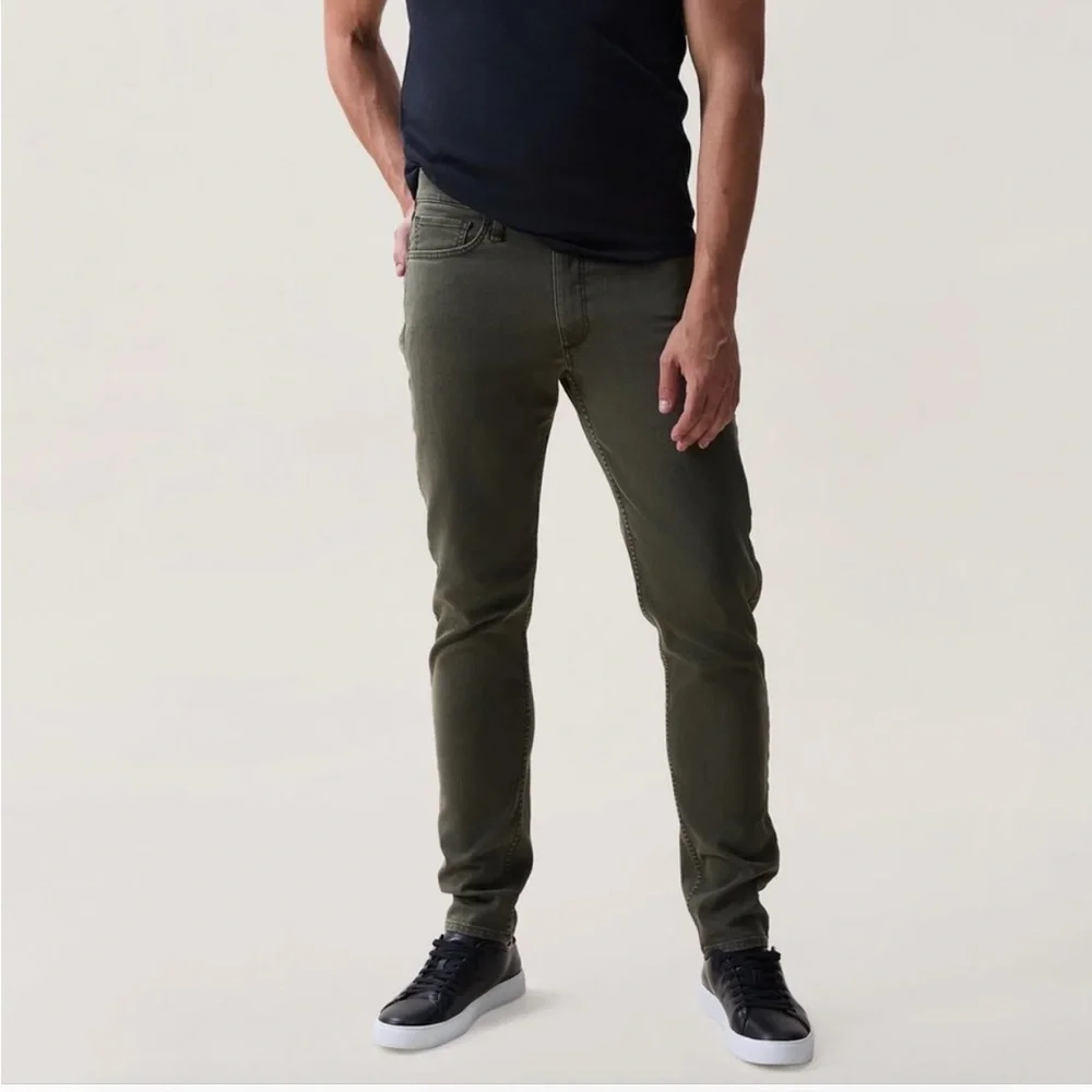 rag & bone Men's Dark Green olive Slim Jeans - Picture 2 of 11
